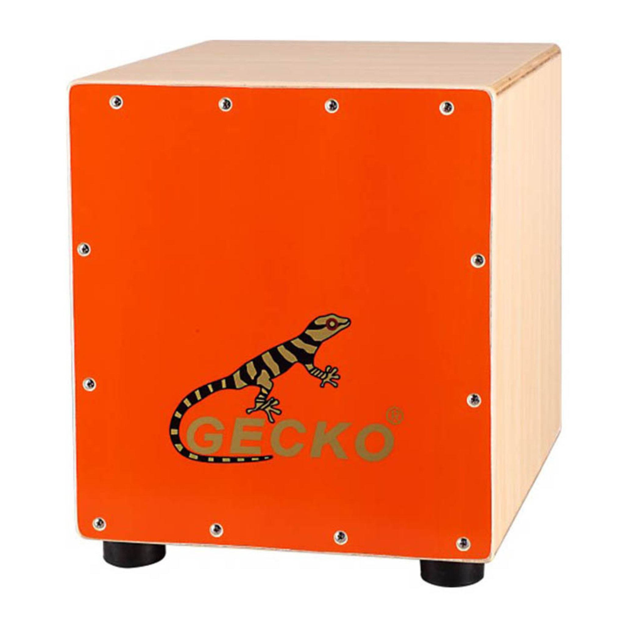 GECKO カホン CM65OR ローサイズモデル【木製：バスウッド】ボックスドラム 内部ギター弦仕様（29.5×27.5×32cm）専用ケース付