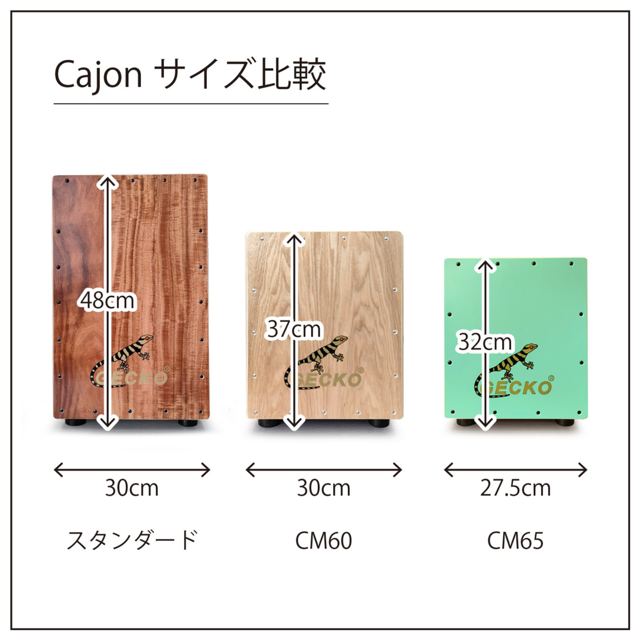 GECKO カホン CM65OR ローサイズモデル【木製：バスウッド】ボックス