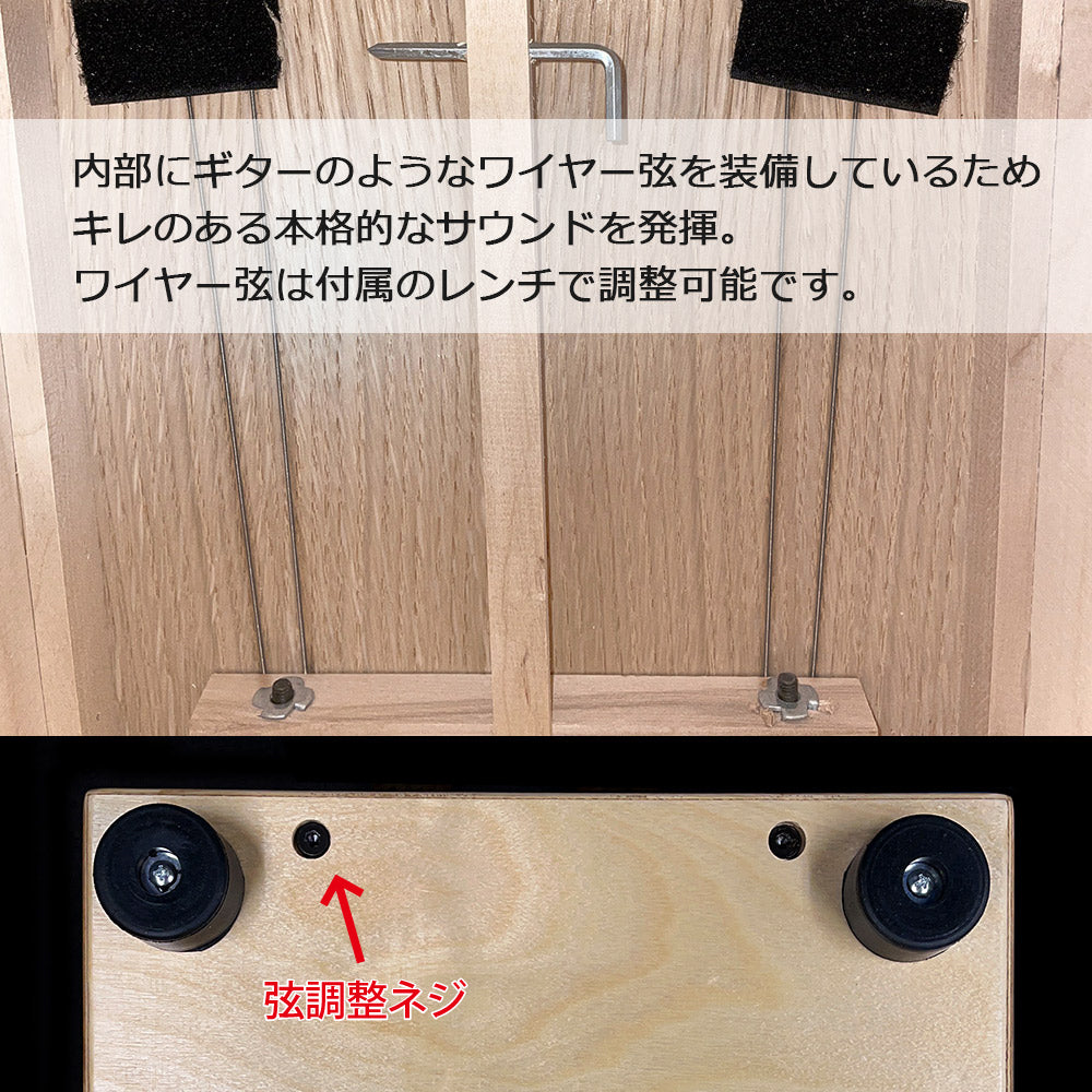 GECKO カホン CL19BK ブラックウッド採用モデル【木製：ブラックウッド/バーチ】ボックスドラム 内部ギター弦仕様（31×30×48cm）専用ケース付