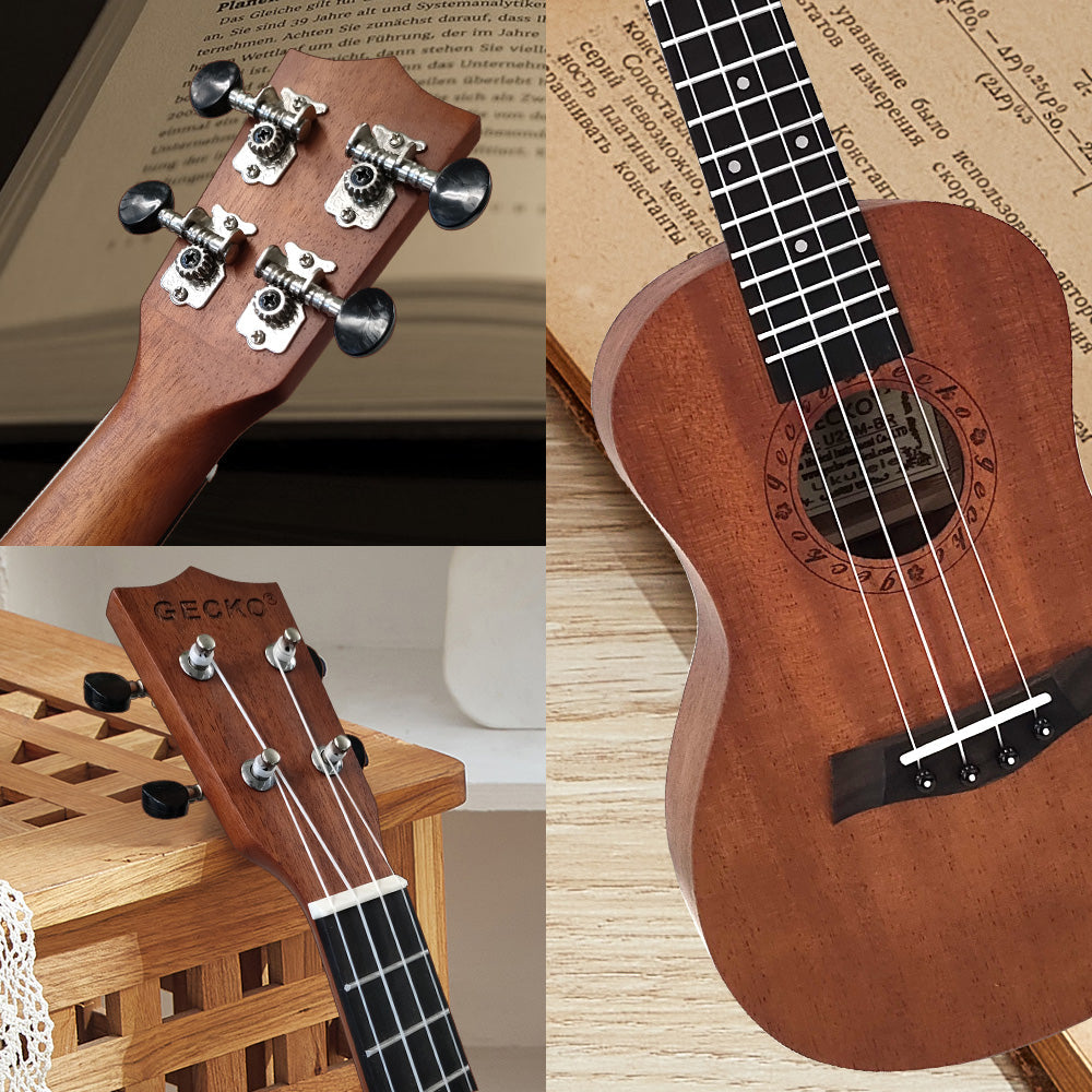 GECKO コンサートウクレレ U23M 23インチ【初心者13点セット】国内保証書・カポ・スタンド付